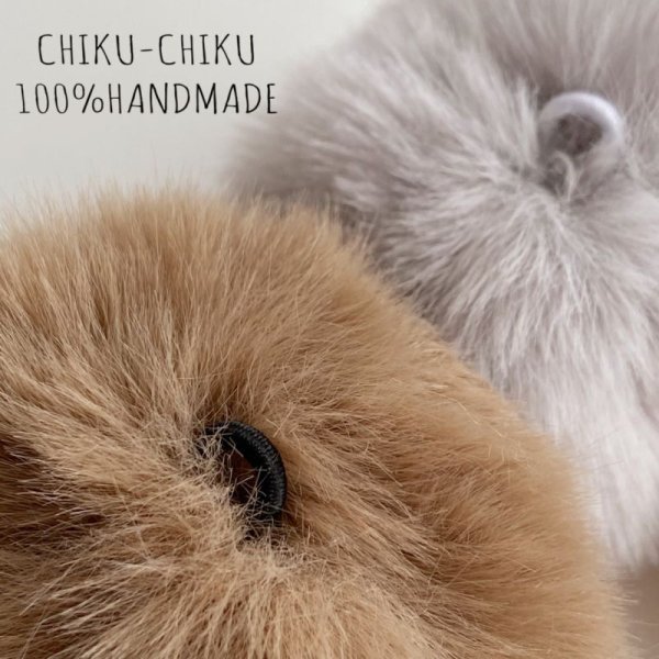 画像3: no.1088ダークブラウン×ホワイト（染色の関係で毛先はライトピンクっぽい） (3)